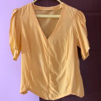 Дамска Копринена Блуза с Къс Ръкав Лятна блуза, снимка 1 - Ризи - 41554812