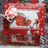 Луксозни подаръчни коледни кутии с чорапи дамски детски мъжки кутия подарък коледа елха памук , снимка 12 - Коледни подаръци - 38276866