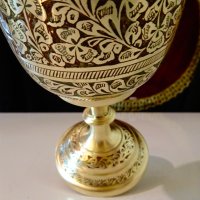 Величествен бронзов бокал,клетъчен емайл,маркиран. , снимка 9 - Антикварни и старинни предмети - 41791804