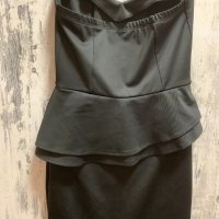 Страхотна пеплум черна еластична официална вечерна къса коктейлна рокля , снимка 9 - Рокли - 35788836