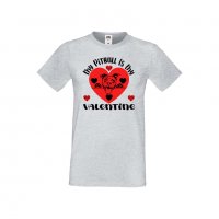 Мъжка тениска Свети Валентин My Pitbull Is My Valentine, снимка 2 - Тениски - 35715930