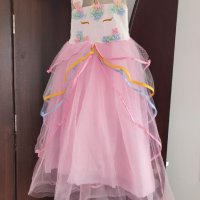 Децка рокля розова юникорн, снимка 1 - Детски рокли и поли - 42263258