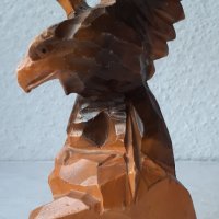 30 см Орел, фигура, птица дърворезба, пластика, статуетка, снимка 2 - Статуетки - 39749258