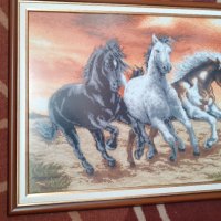 Гоблен Прерийни коне, снимка 1 - Гоблени - 40534307