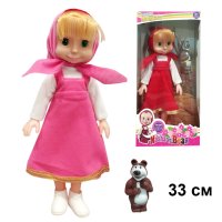 4087 Детска играчка кукла Маша и Мечока с мелодия, 33см, снимка 1 - Кукли - 42344548