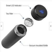Термос бутилка Pufo LED, С индикатор за температура, Неръждаема стомана, 500 мл, снимка 2 - Буркани, бутилки и капачки - 40937976