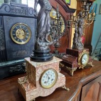 Страхотен антикварен френски каминен часовник , снимка 4 - Антикварни и старинни предмети - 40094621