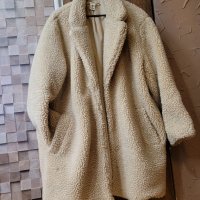 H&M oversized пухено палто,бежево, снимка 5 - Палта, манта - 39603398