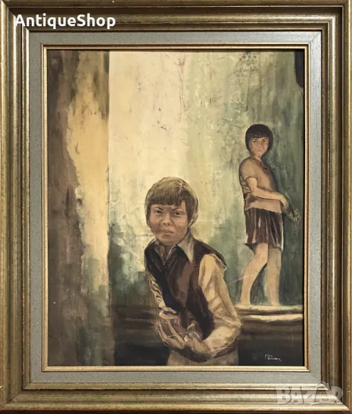 Картина, коприна, Mia, Moreaux, Миа, Моро,painting, silk, живопис, снимка 1