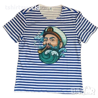 Нова мъжка класическа моряшка тениска с Моряк, снимка 1