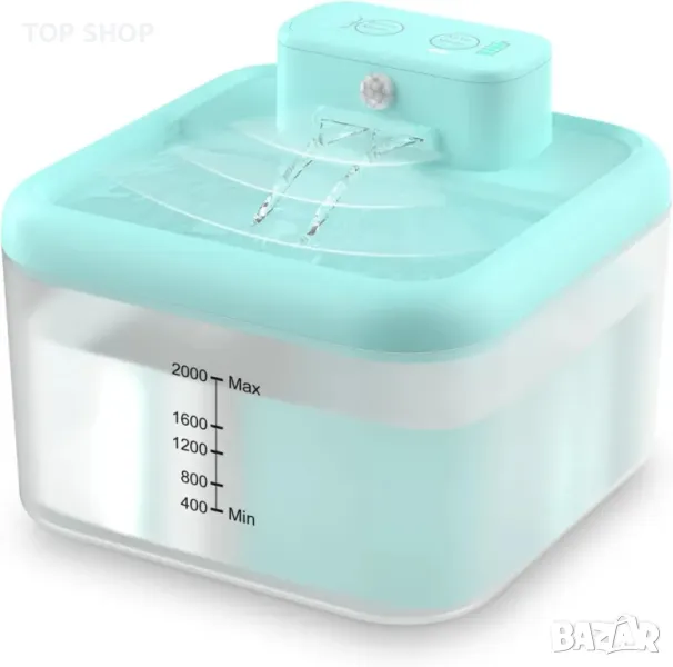 PcEoTllar котешки фонтан, 2 л Безжичен котешки фонтан със сензор за движение, син, снимка 1