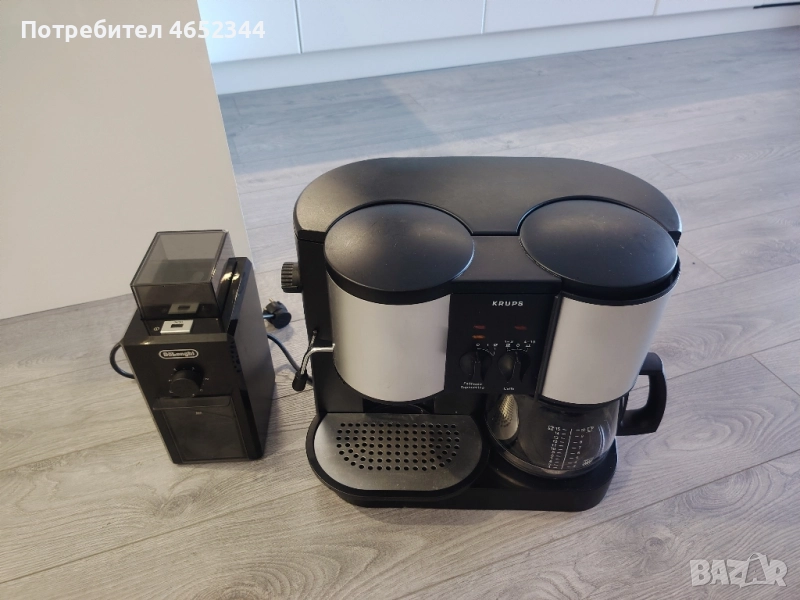CRUPS КАФЕМАШИНА, еспресо-шварц кафе + кафемелачка DELONGHI, снимка 1