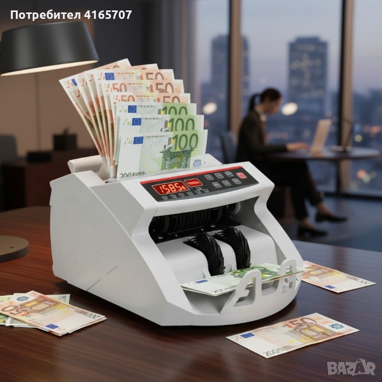 Машина за броене на пари / евро и детектор за фалшиви пари, снимка 1