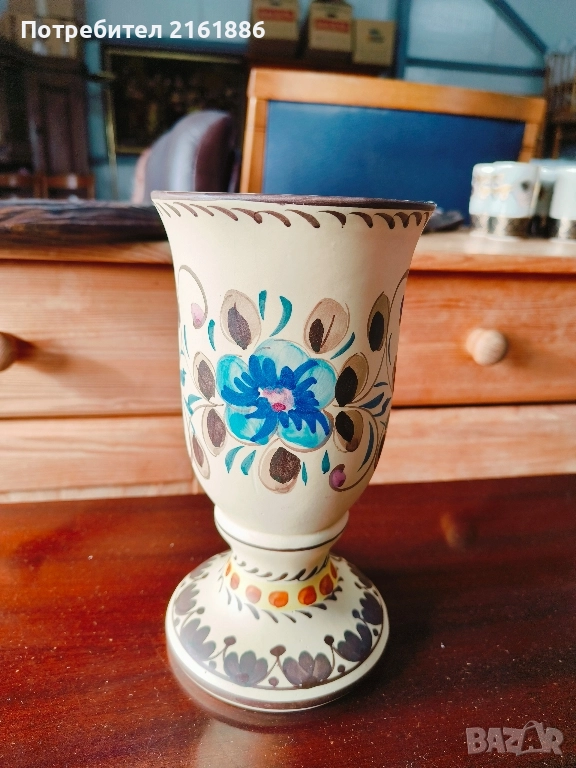 Ръчна изработка португалска керамична ваза, снимка 1