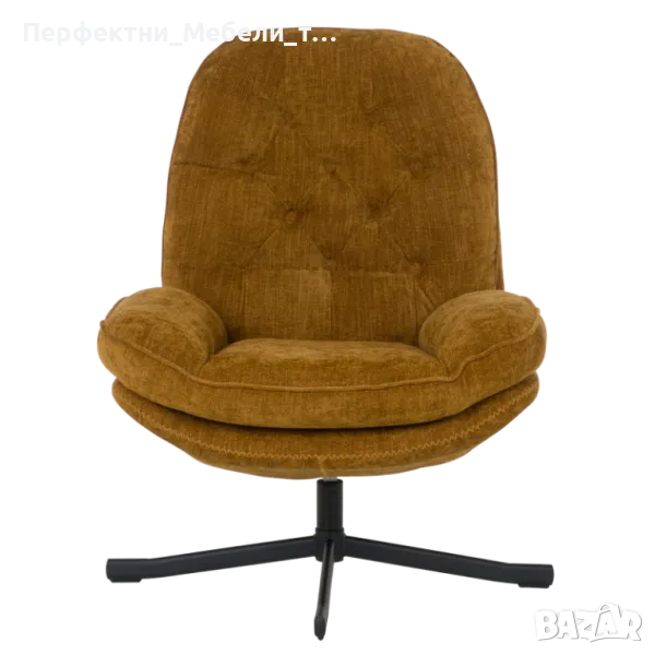 Въртящо се конфортно кресло с оранжев/сив дамаска за луксозна чакалня,за луксозна приемна,за кабинет, снимка 1