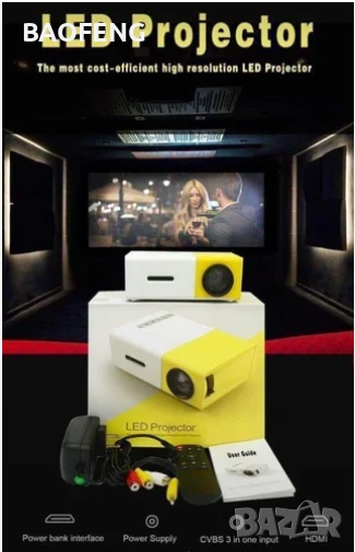 Нов YG300 Мини LED видео 4 цвята проектор/Full HD/забавления за деца/домашно кино/HDMI/USB/дистанцио, снимка 1