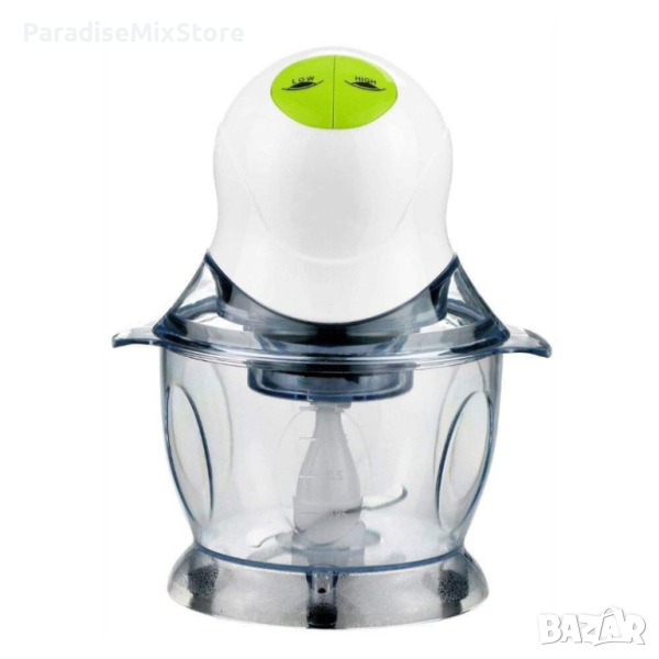 Чопър Rosberg, 400W, 1L, 2 скорости, бяло-зелен, 2 ГОДИНИ ГАРАНЦИЯ Кухненски чопър , снимка 1