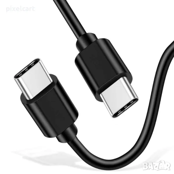 USB кабел Type C to Type C - 2 Meter Черен, бързо зареждане, снимка 1