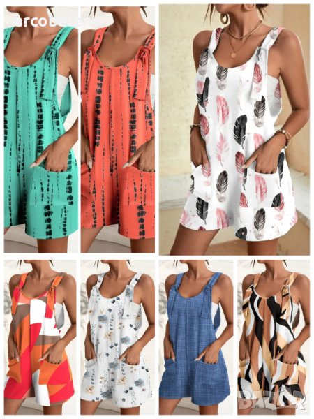 Моден дамски ежедневен къс гащеризон с тиранти, 7цвята, снимка 1