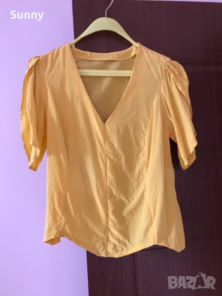 Дамска Копринена Блуза с Къс Ръкав Лятна блуза, снимка 1