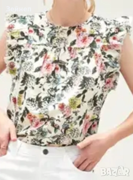 Дамска блузка с флорални мотиви, снимка 1