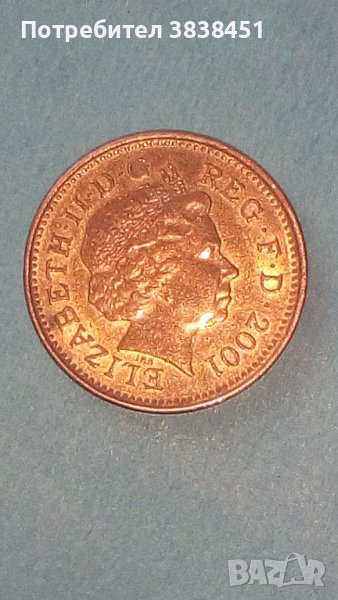 1 PENNY 2001 г. Англия, снимка 1