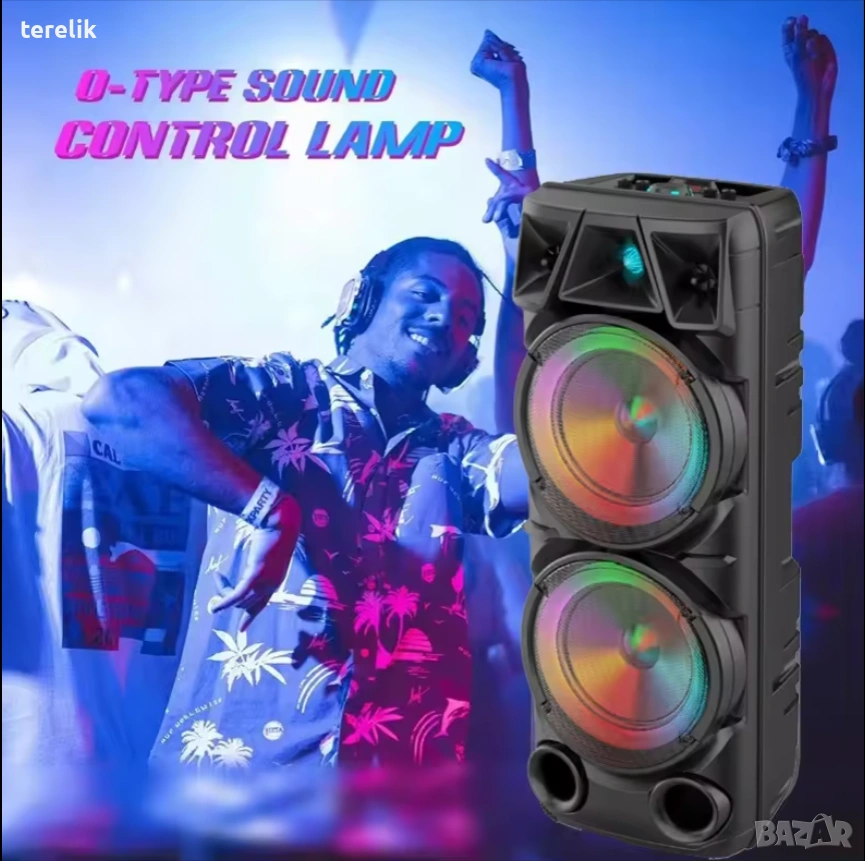 %Cobra Нова ZQS 8210 2х8 120W 6500mah 2 микрофона ПРЕНОСИМА КАРАОКЕ КОЛОНА От вносител 12 месеца гар, снимка 1