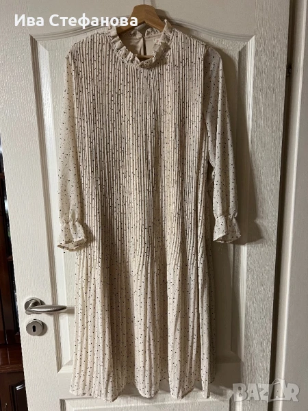 Нова елгантна ежедневна солей  феерична рокля плисе плисирана солей на точки , снимка 1