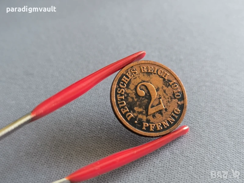 Райх монета - Германия - 2 пфенига | 1910г.; серия E, снимка 1