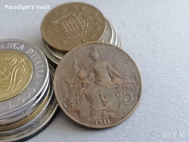 Монета - Франция - 5 сентима | 1911г., снимка 1