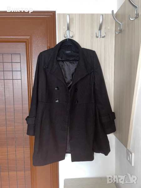 Дълго Черно Палто Paprika, снимка 1