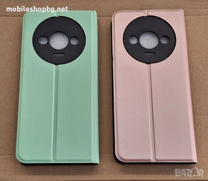 Redmi A3 калъф страничен розов зелен, снимка 1