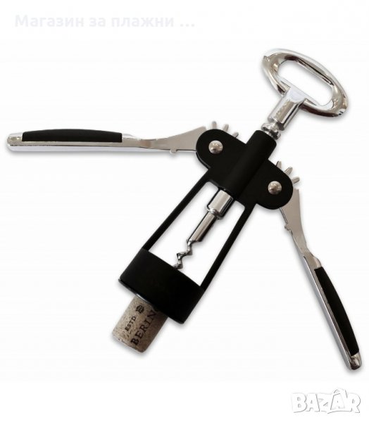 ТИРБУШОН ЗА ВИНО С ОТВАРАЧКА ЗА КАПАЧКИ, ПРОФЕСИОНАЛЕН - код 1527, снимка 1