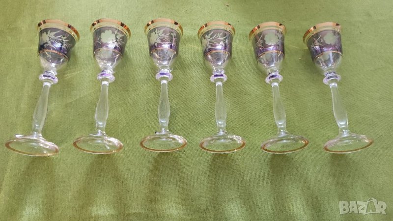 Стар сервиз 6 чаши Арт Бохемия. , снимка 1