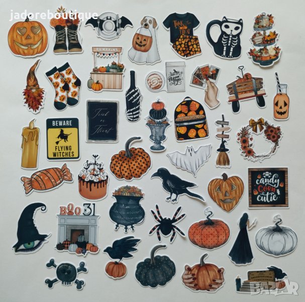 Дизайнерски стикери за скрапбук Halloween home decor 41 бр - V059, снимка 1