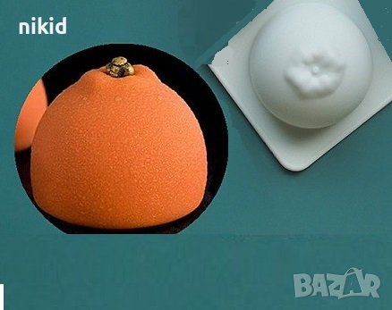 3d Половин мандарина Портокал силиконов молд форма фондан шоколад гипс смола свещ, снимка 1