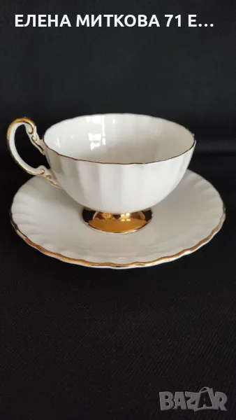 Двоен сет за чай/дълго кафе от костен английски порцелан, снимка 1