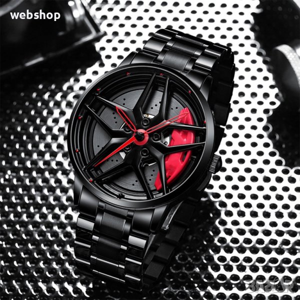 Уникален Мъжки Часовник Джанта GT-BORBET , Закалено минерално стъкло , Водоустойчив, снимка 1