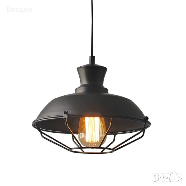 Метален пендел полилей винтидж лампа, снимка 1