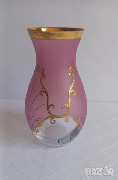 Розова ваза Bohemia, снимка 1