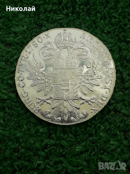 сребърна монета от 1 талер 1780г. Австро-Унгария, РЕСТРАЙК., снимка 1