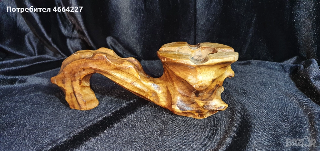 Уникален ръчно изработен дървен пепелник, снимка 1