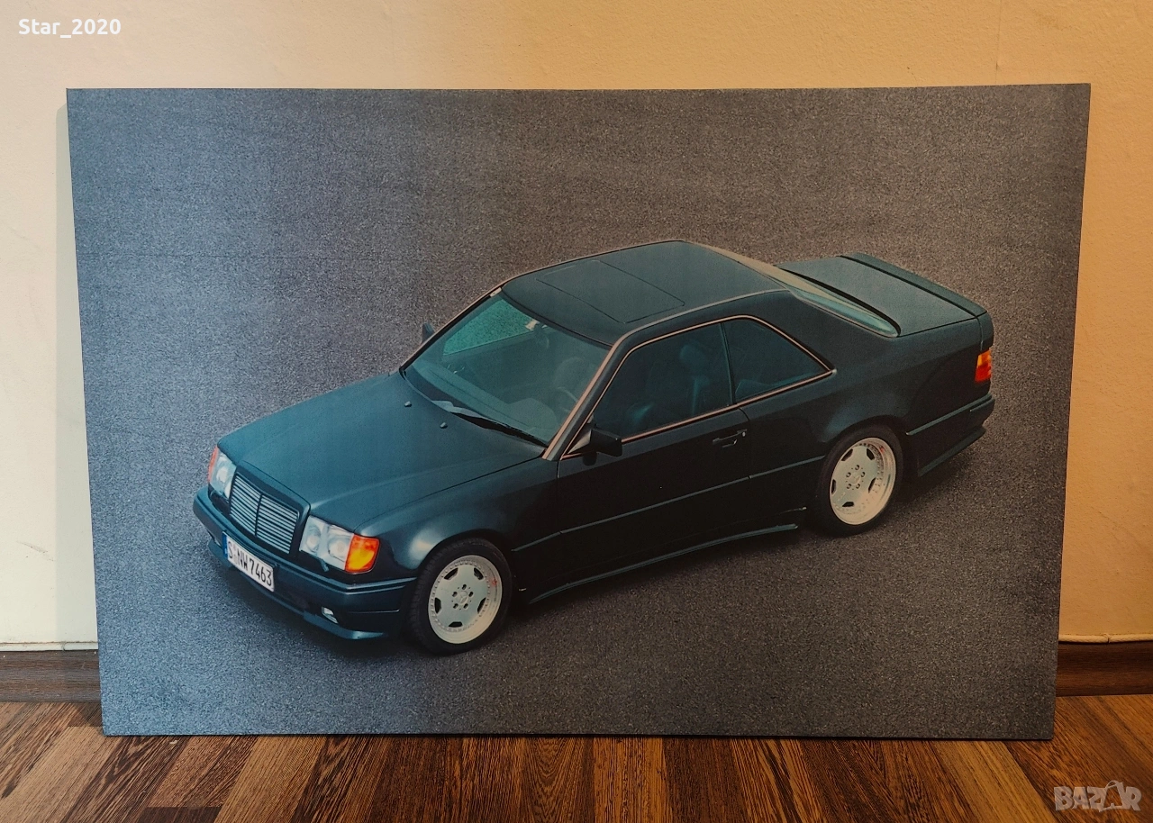 Светеща картина с LED осветление - Mercedes W124 coupe AMG, снимка 1