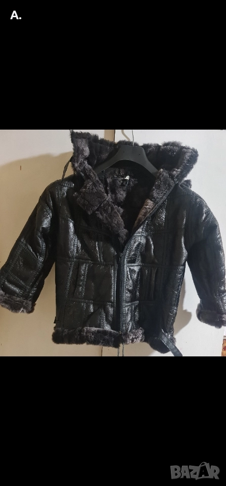 Детско кожено яке отвътре с вълна., снимка 1