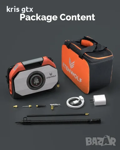 ETENWOLF Vortex S6 – Мощен акумулаторен компресор 160 PSI / 42 л/мин, снимка 10 - Аксесоари и консумативи - 55379818