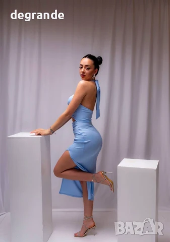 Елегантна синя рокля, снимка 2 - Рокли - 50905167