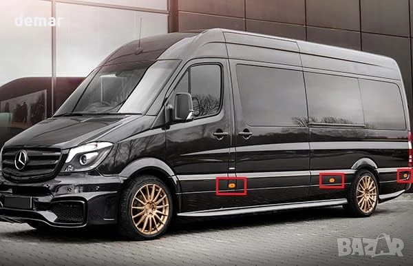 RZG 6x Странични габаритни LED светлини с черни опушени лещи, за MB Sprinter 2014-2022, снимка 6 - Аксесоари и консумативи - 50939702