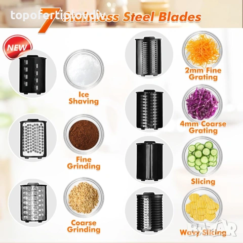 Електрическо ренде Anatole Vegetable 7 в 1,Гаранция, снимка 9 - Миксери - 53656204