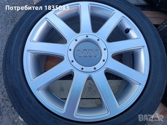 Лети джанти 17ки 5х112 Audi + летни гуми 235/45/17 Continental, снимка 5 - Гуми и джанти - 52228165