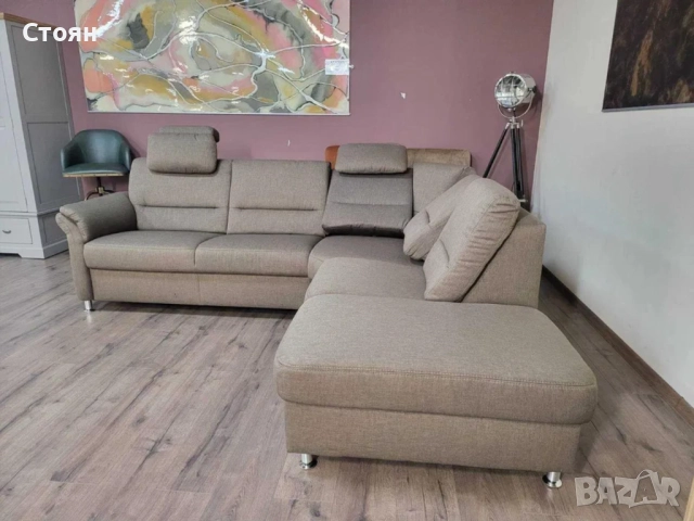 ПРОМОЦИЯ!!!Светло кафяв ъглов диван от плат, снимка 7 - Дивани и мека мебел - 52826684